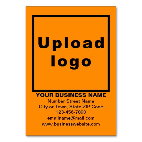 Business Brand on Orange Color Table Card