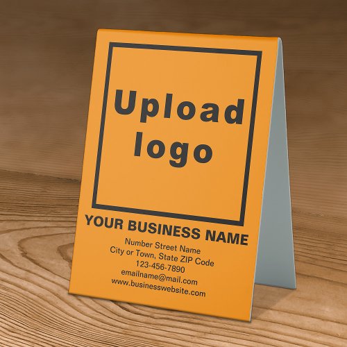 Business Brand on Orange Color Table Sign
