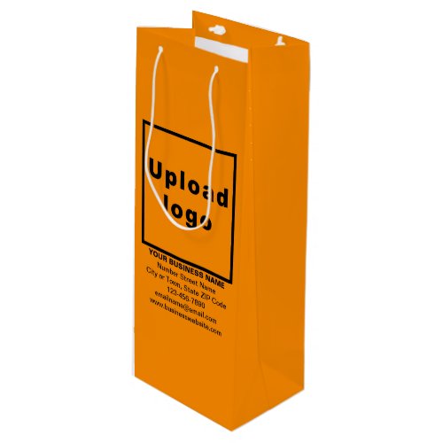 Business Brand on Orange Color Wine Gift Bag