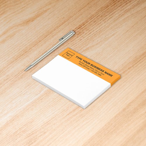 Business Brand on Orange Heading of Rectangle Post_it Notes