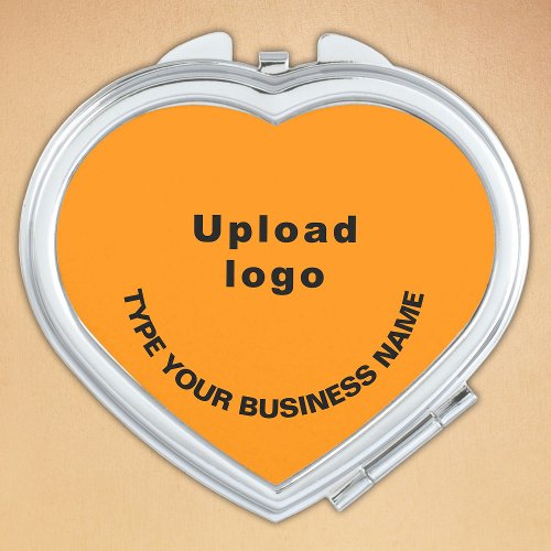 Business Brand on Orange Heart Compact Mirror