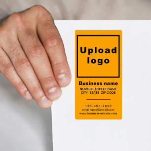 Business Brand on Orange Portrait Shipping Label