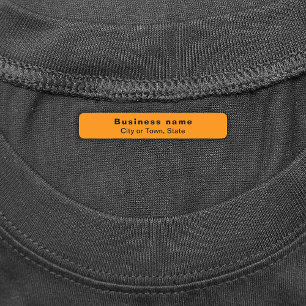 Business Brand on Orange Rectangle Iron On Label