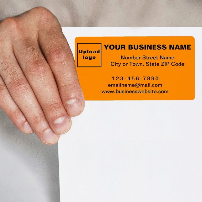 Business Brand on Orange Shipping Label (Orange shipping label with your business brand)