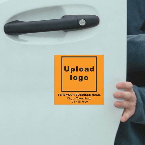 Business Brand on Orange Square Car Magnet