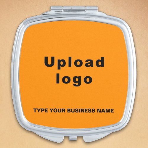 Business Brand on Orange Square Compact Mirror