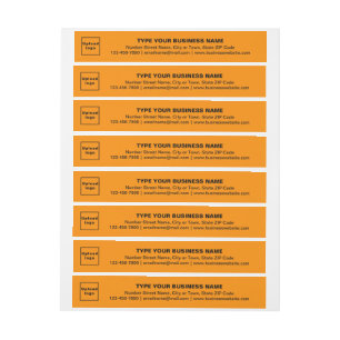 Business Brand on Orange Wrap Around Address Label