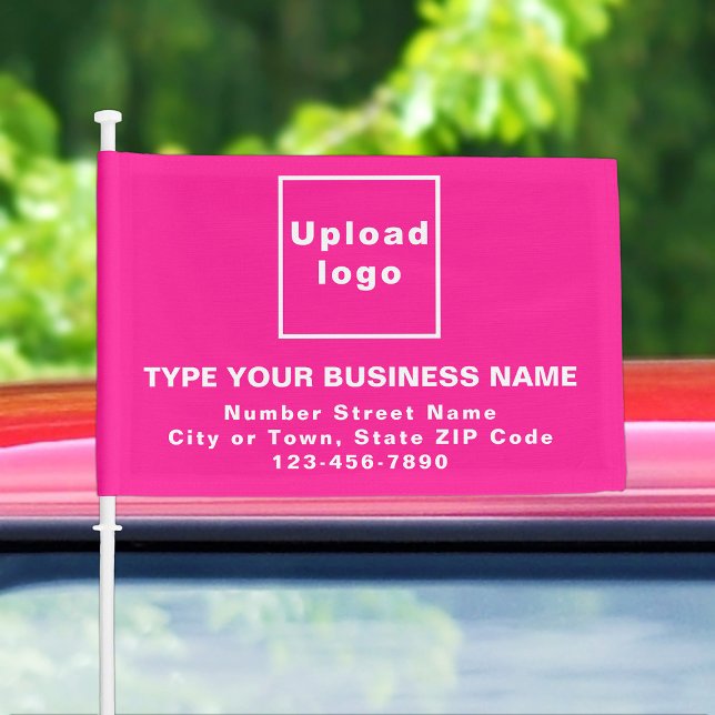Business Brand on Pink Car Flag (Your business brand on pink car flag. Car flag that you can use to promote your brand.)