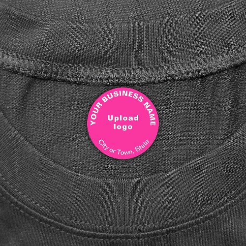 Business Brand on Pink Circle Iron On Label