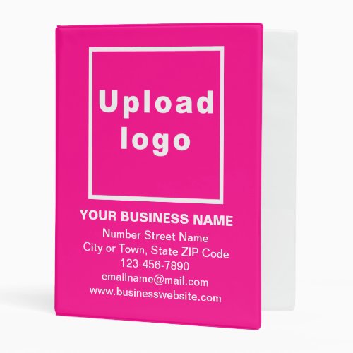 Business Brand on Pink Cover of Mini Binder