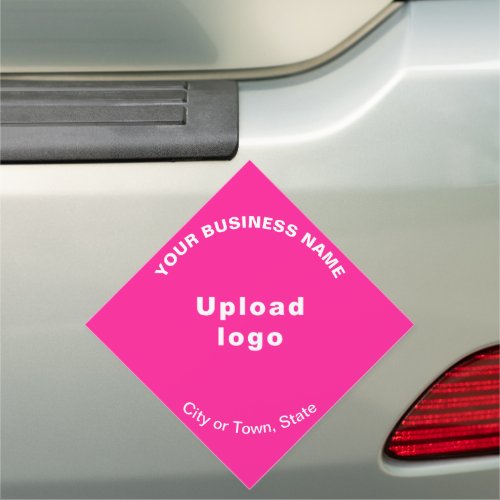Business Brand on Pink Diamond Shape Car Magnet
