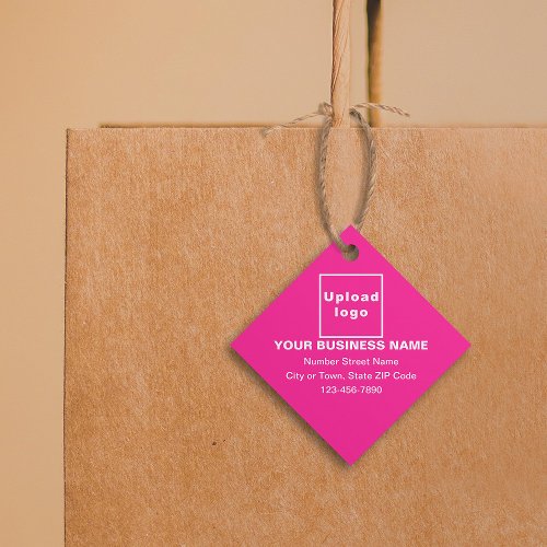 Business Brand on Pink Diamond Shape Tag