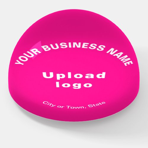 Business Brand on Pink Dome Style Paperweight