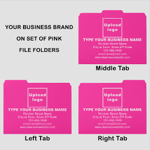 Business Brand on Pink File Folders