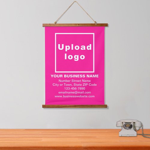 Business Brand on Pink Hanging Tapestry