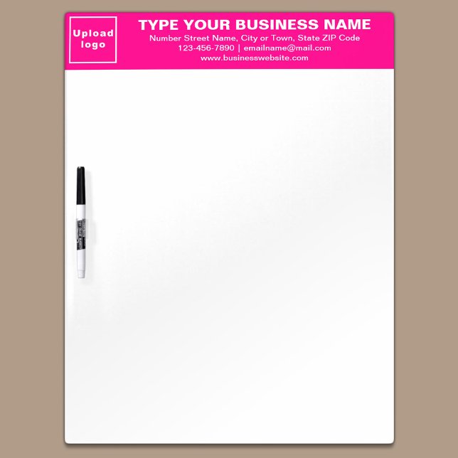 Business Brand on Pink Header of Dry Erase Board (Build brand name awareness. Your business brand on pink header of dry erase board.)