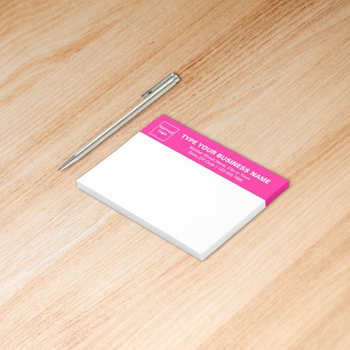 Business Brand on Pink Heading of Rectangle Post_it Notes