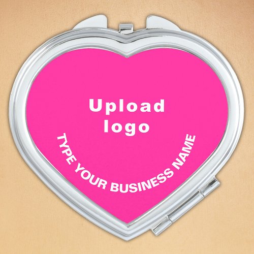 Business Brand on Pink Heart Compact Mirror