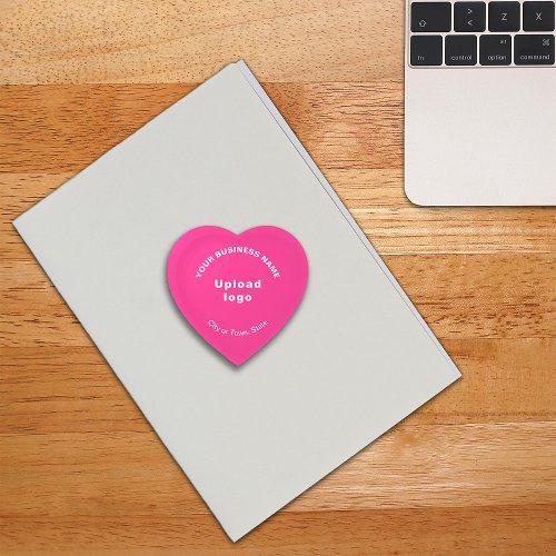 Business Brand on Pink Heart Shape Paperweight