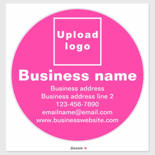 Business Brand on Pink Large Round Vinyl Sticker