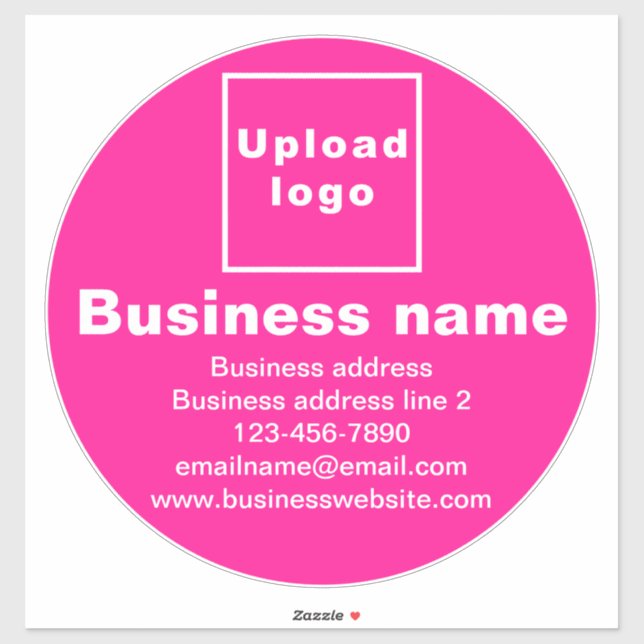 Business Brand on Pink Large Round Vinyl Sticker (Sheet)