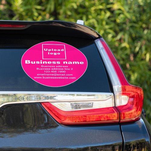 Business Brand on Pink Large Round Vinyl Sticker