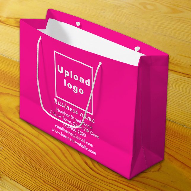 Business Brand on Pink Large Size Gift Bag (Build brand name awareness. Your business brand on pink large gift bag.)