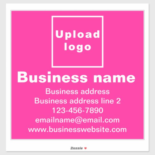 Business Brand on Pink Large Square Vinyl Sticker