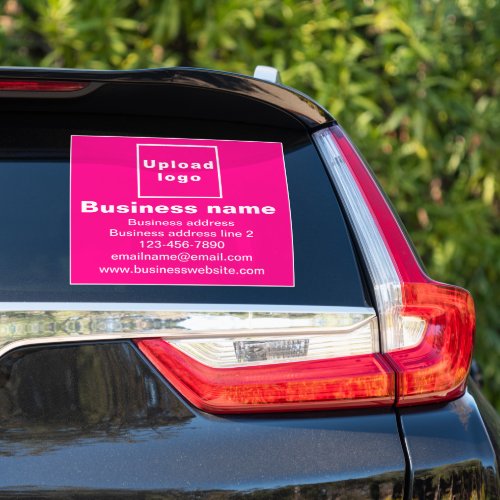 Business Brand on Pink Large Square Vinyl Sticker