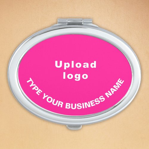 Business Brand on Pink Oval Compact Mirror