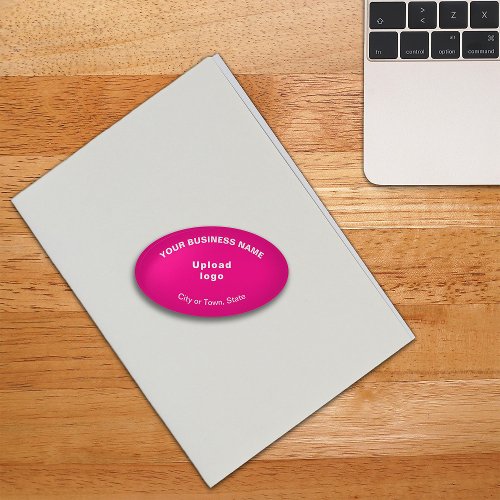Business Brand on Pink Oval Shape Paperweight