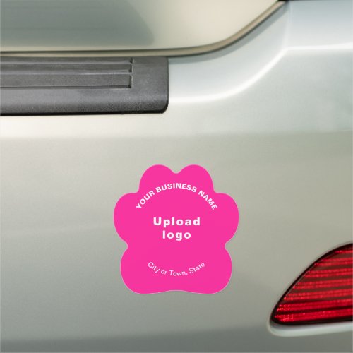 Business Brand on Pink Paw Shape Car Magnet