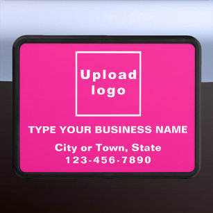 Business Brand on Pink Plastic Trailer Hitch Cover