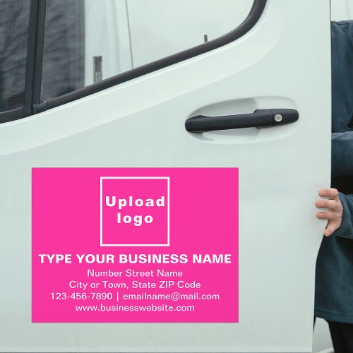 Business Brand on Pink Rectangle Car Magnet