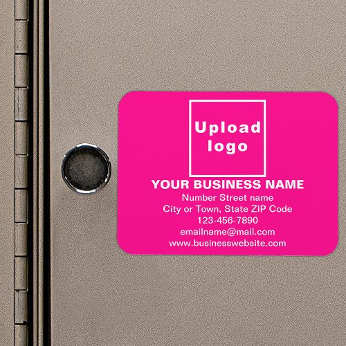 Business Brand on Pink Rectangle Flexible Magnet