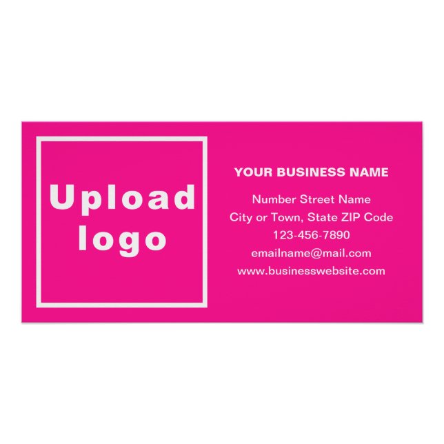 Business Brand on Pink Rectangle Glossy Poster (Front)