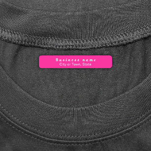 Business Brand on Pink Rectangle Iron On Label