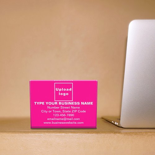 Business Brand on Pink Rectangle Photo Block