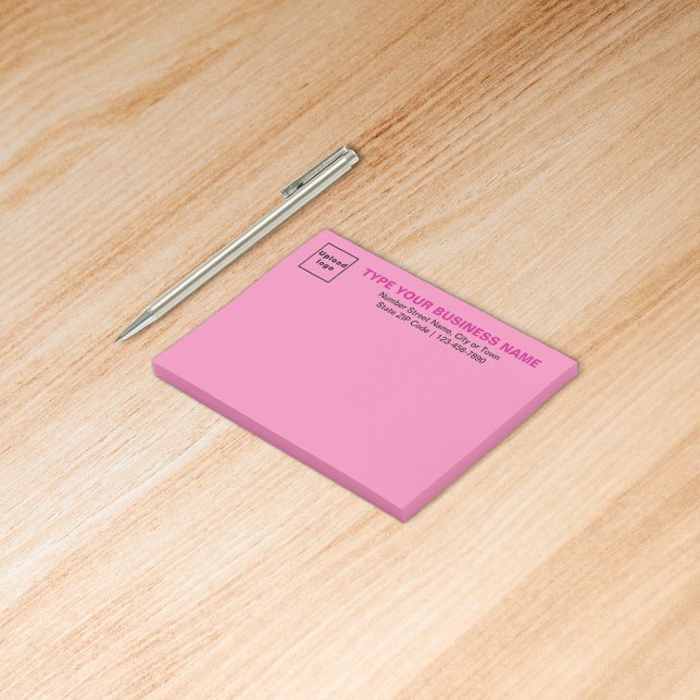 Business Brand on Pink Rectangle Post-it Notes (Build brand name awareness. Your business brand on pink rectangle post it note.)