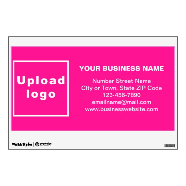 Business Brand on Pink Rectangle Wall Decal (Front)