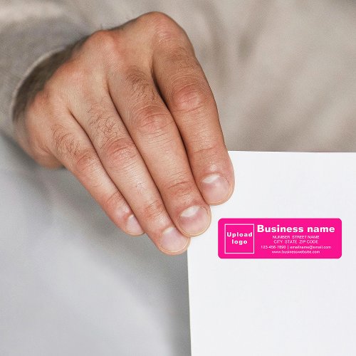 Business Brand on Pink Return Address Label