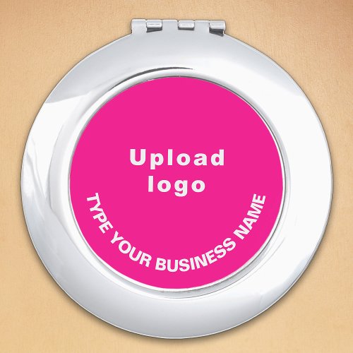 Business Brand on Pink Round Compact Mirror