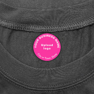 Business Brand on Pink Round Iron On Label