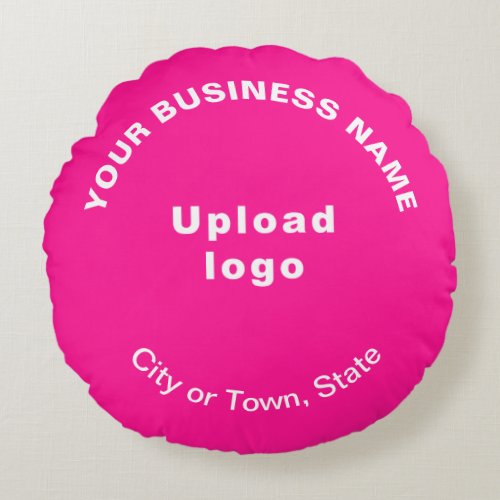 Business Brand on Pink Round Throw Pillow