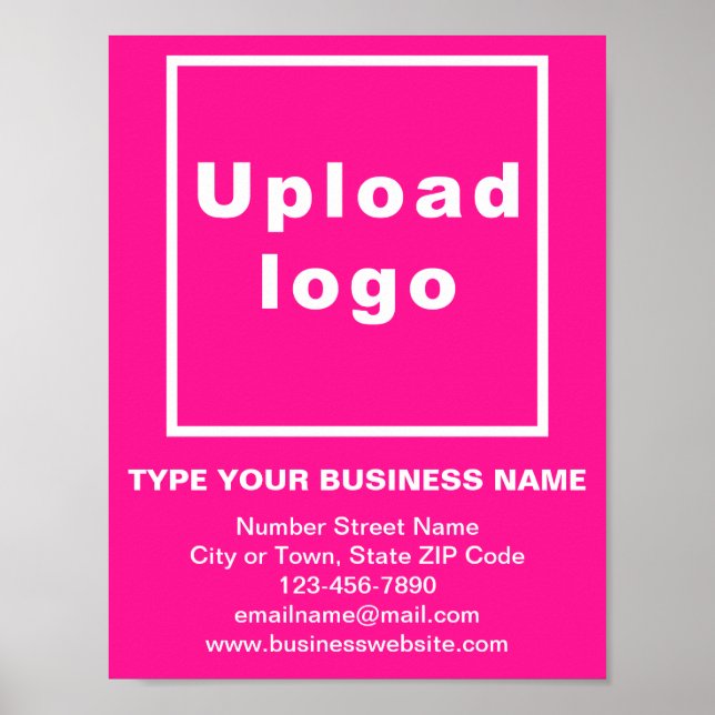 Business Brand on Pink Small Poster (Front)