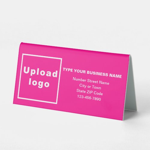Business Brand on Pink Small Table Sign