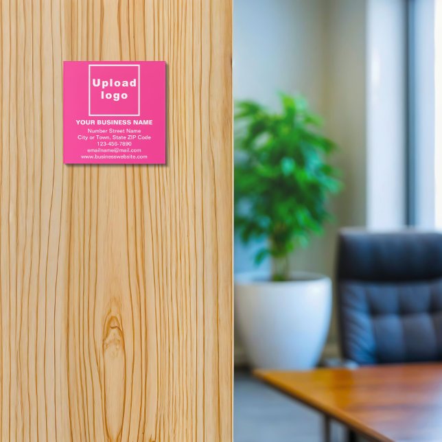 Business Brand on Pink Square Acrylic Print (Pink square acrylic print with your business brand)