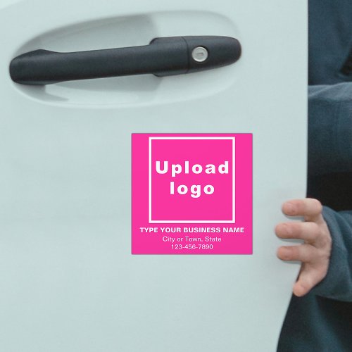 Business Brand on Pink Square Car Magnet