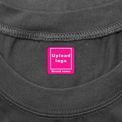Business Brand on Pink Square Clothing Label