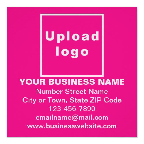 Business Brand on Pink Square Glossy Poster